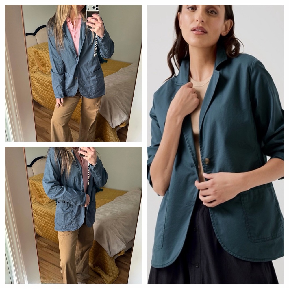 Pact organic cotton ore blue blazer small